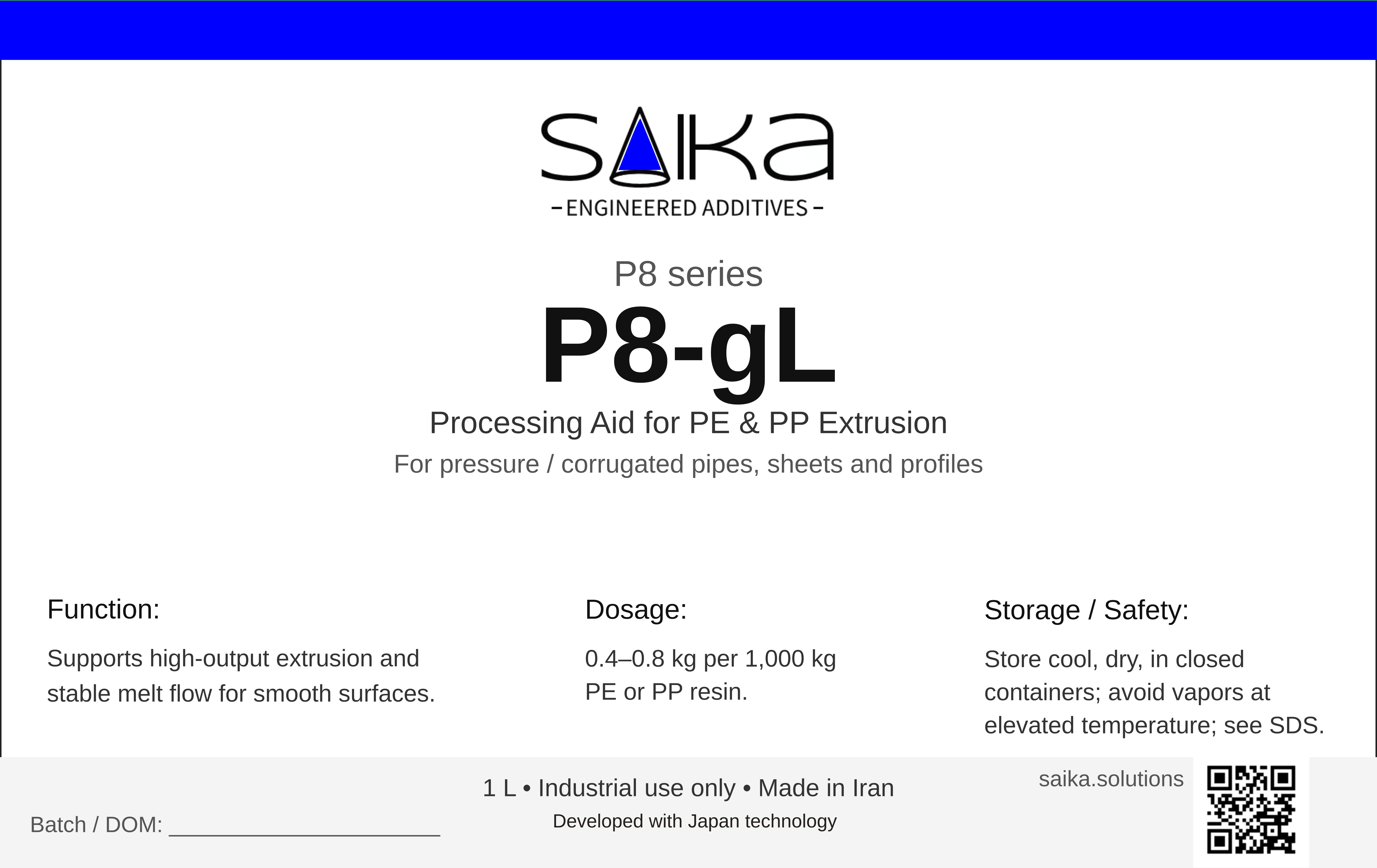 P8-gL – Processing aid for PE & PP extrusion